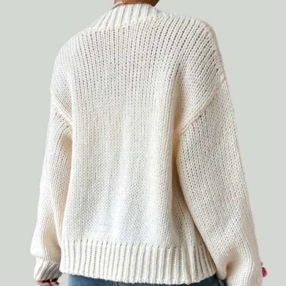 Flower Detailed Open front Knit Sweater Cardigan - Picture 2 of 6